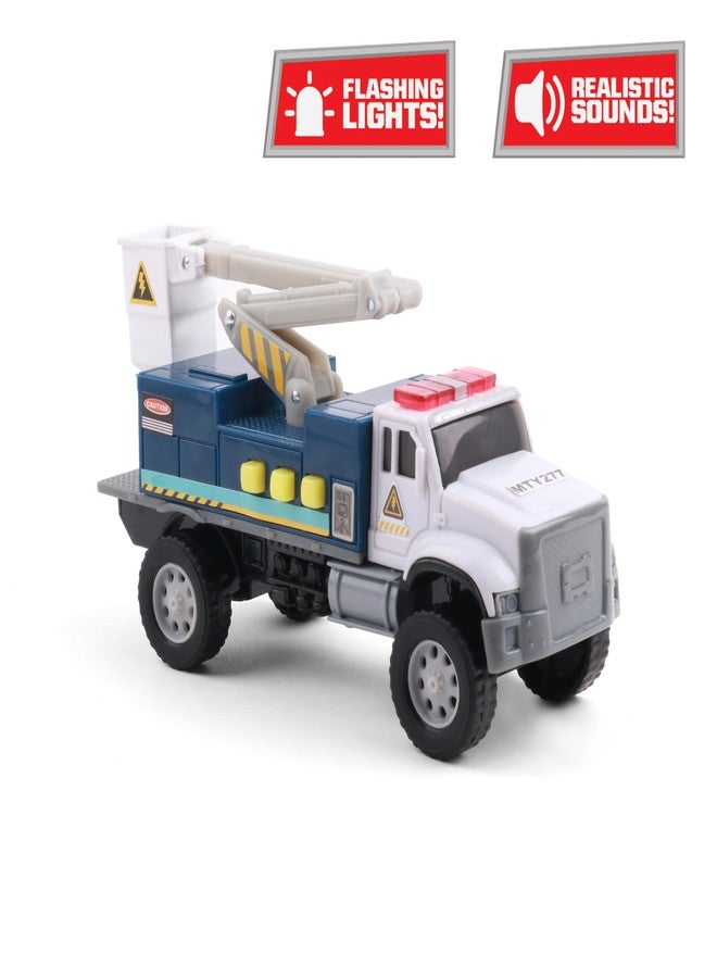 Mighty Fleet Toughest Minis 5" Cherry Picker Toy w/Lights & Sounds, Realistic Design & Batteries Included - Age 3+ - Image 2
